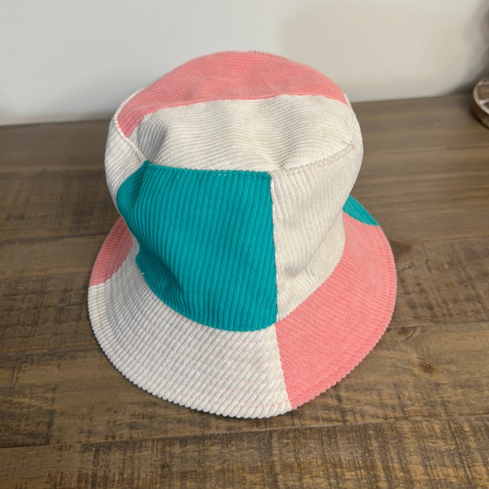 NWT Pink Green and Tan Corduroy Bucket Hat